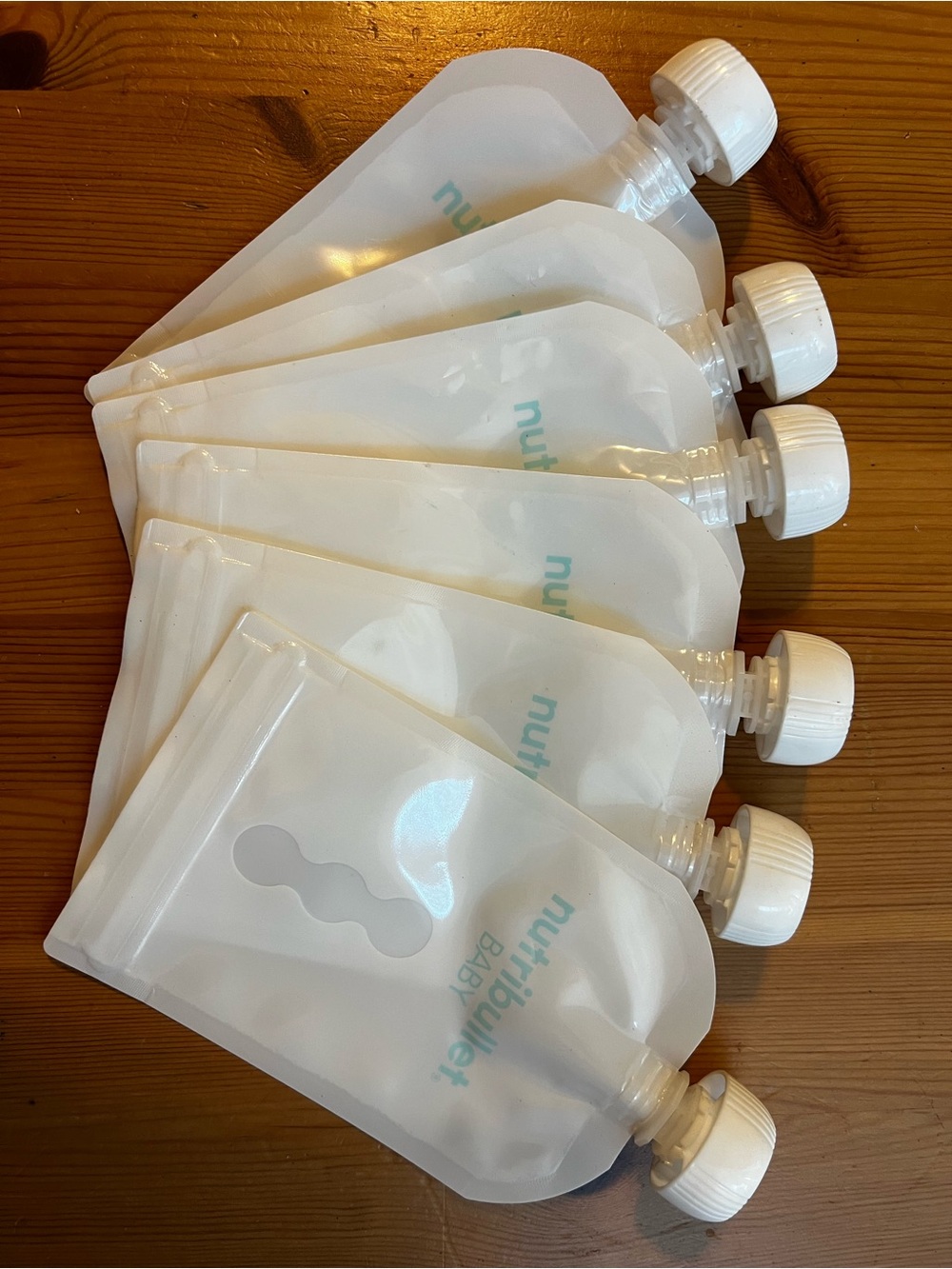 Baby White Reusable Squeeze Pouches - Pack